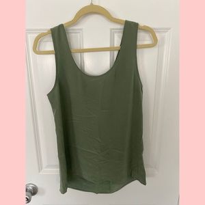 100% silk tank with rouched bow back